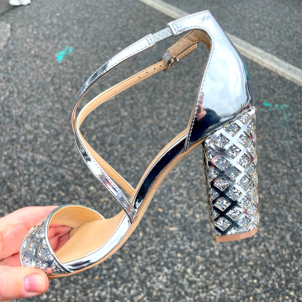 Silver Sparkle Heels